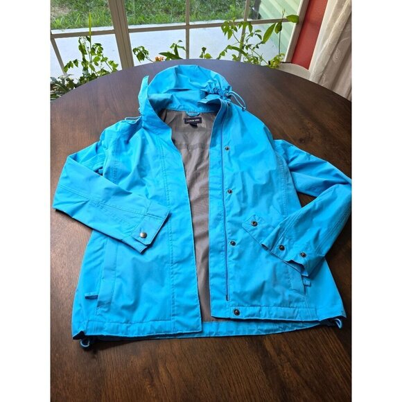 Lands End Women's Blue Zip Button Long Sleeve Stretch Waterproof Jacket Size xs - Picture 4 of 16